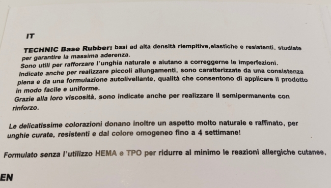 Rebecca | Technic Gummy Base Semipermanente Costruttore Robusto da 10ml